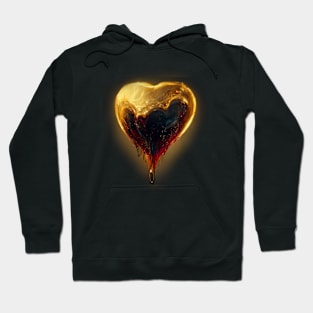 Melting golden heart Hoodie